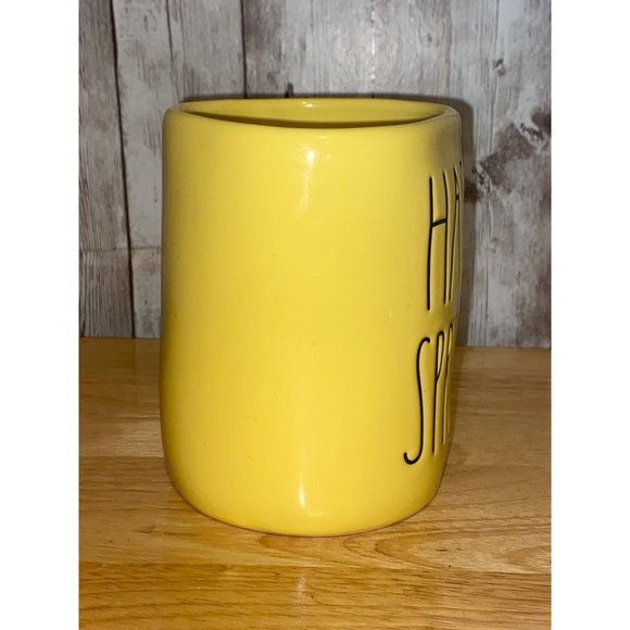 Rae Dunn Ceramic Yellow Happy Spring Easter Coffee Tea Mug Cup - Picture 4 of 7
